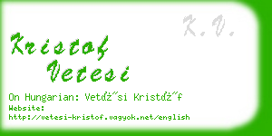 kristof vetesi business card